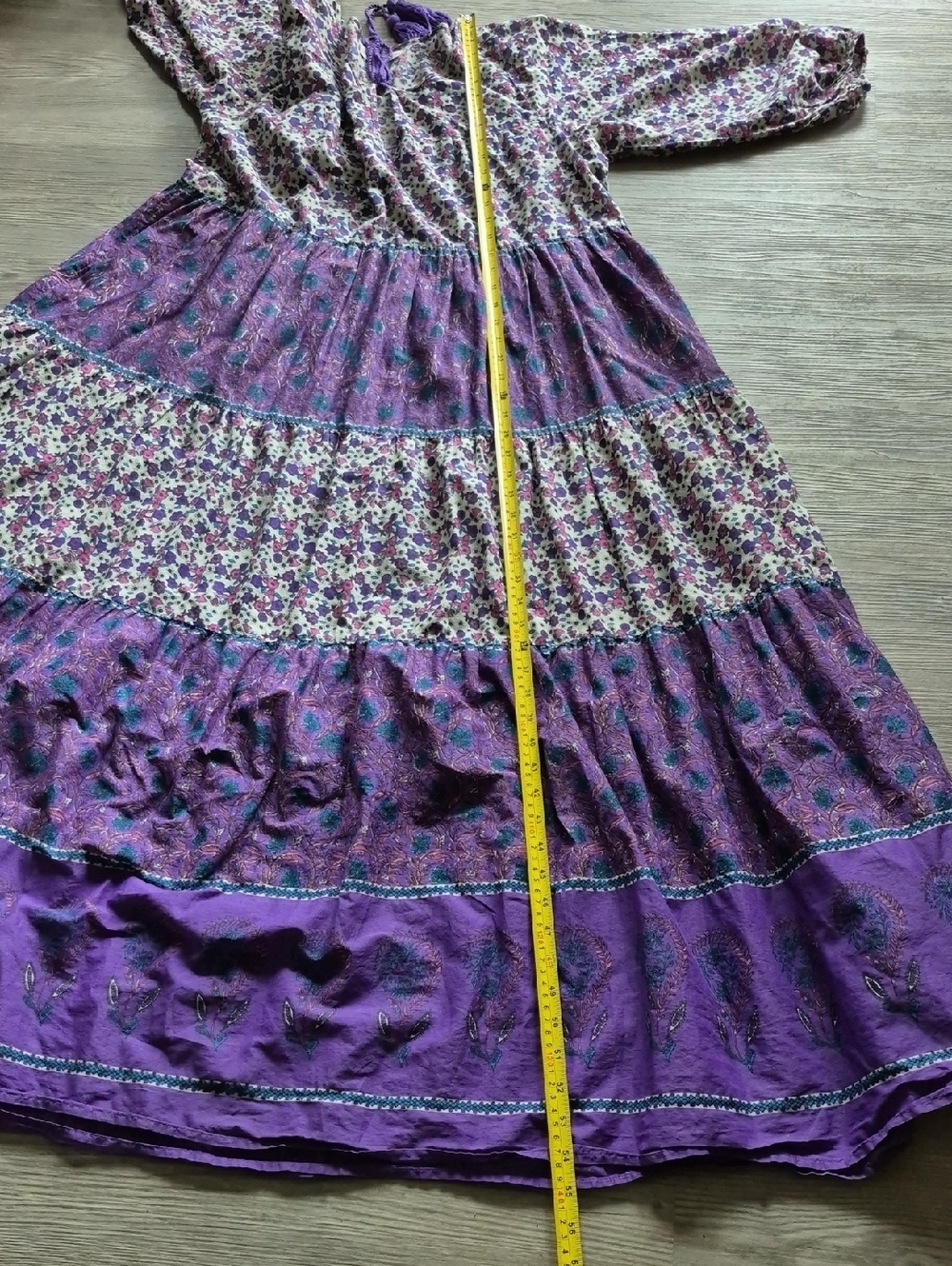 NATURAL LIFE Purple Floral Tiered Maxi Dress. Size M - Picture 13 of 13
